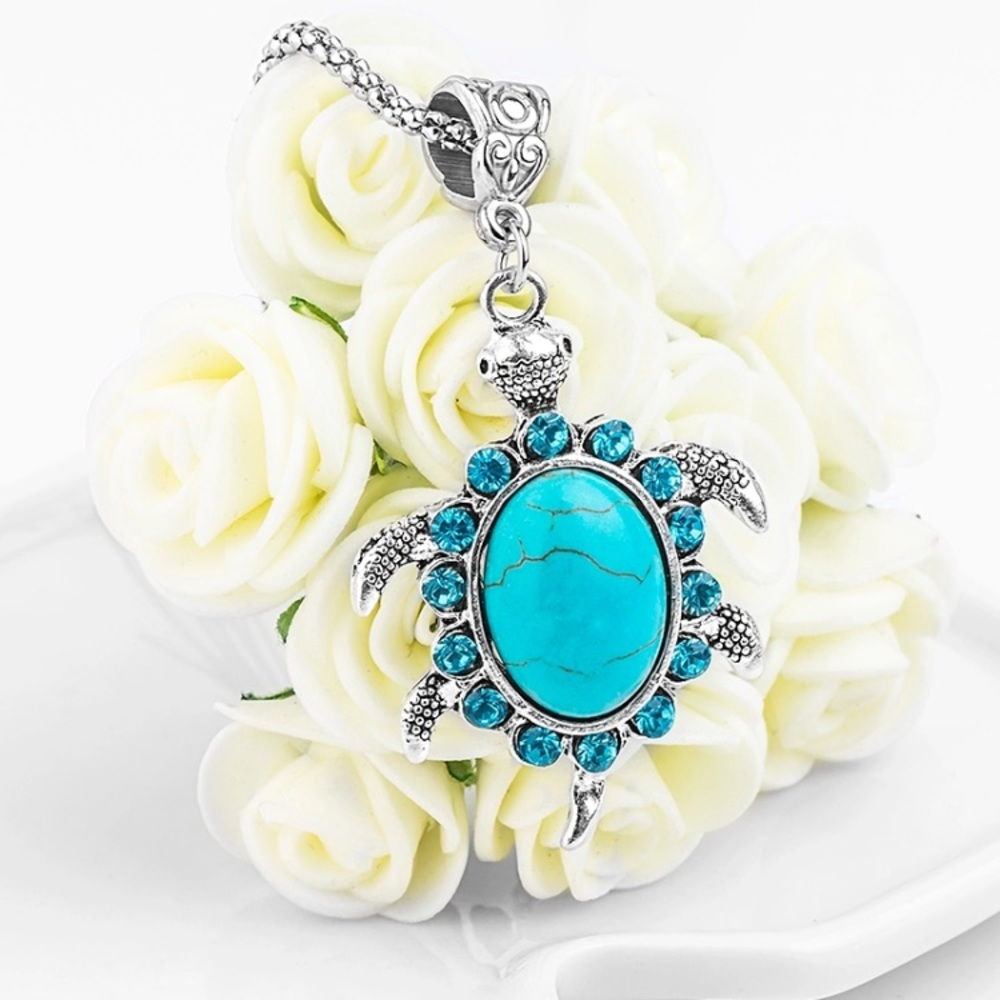 Silver Tortoise Turtle Necklace Pendant - Picture 2 of 5